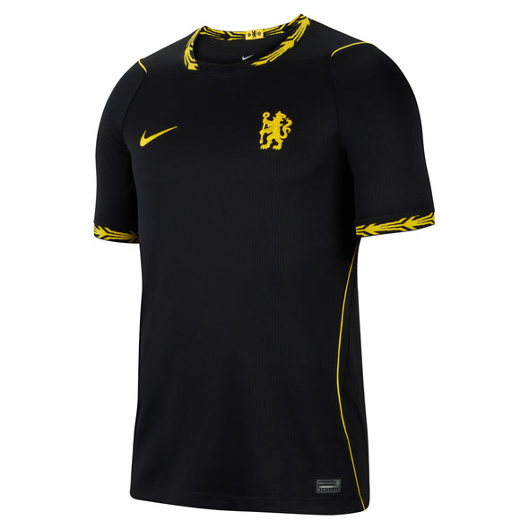 Nike Men's Chelsea FC Authentic Away Jersey - Black/ Midwest Gold/ Midwest Gold