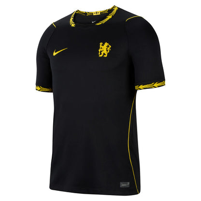 Nike Men's Chelsea FC Authentic Away Jersey - Black/ Midwest Gold/ Midwest Gold