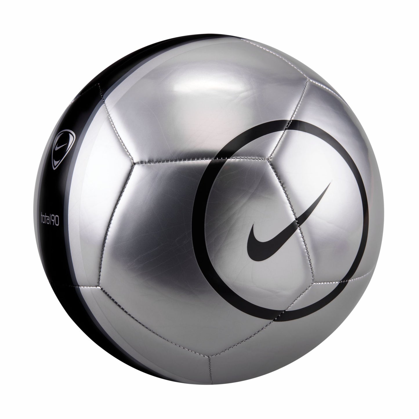 Nike Total 90 Metallic Academy Soccer Ball - Metallic Silver/ Black/ Black