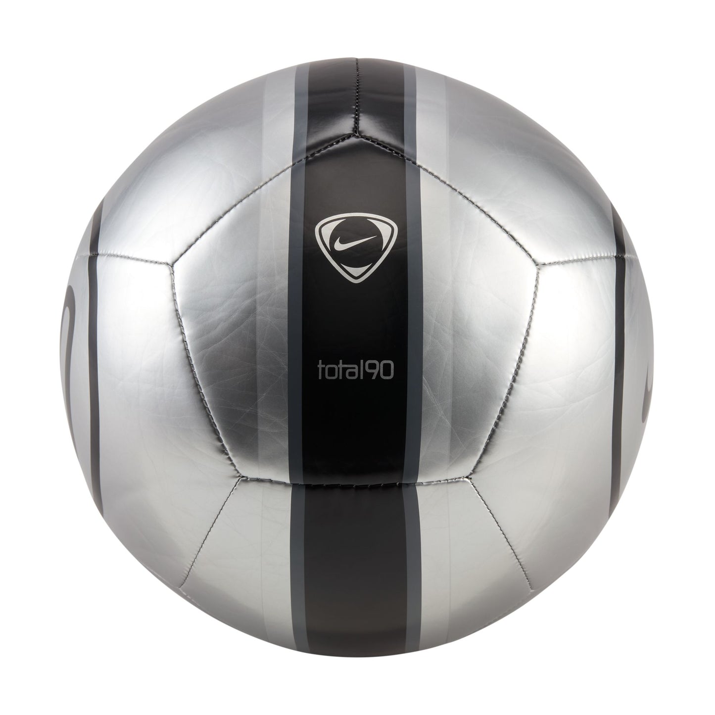 Nike Total 90 Metallic Academy Soccer Ball - Metallic Silver/ Black/ Black