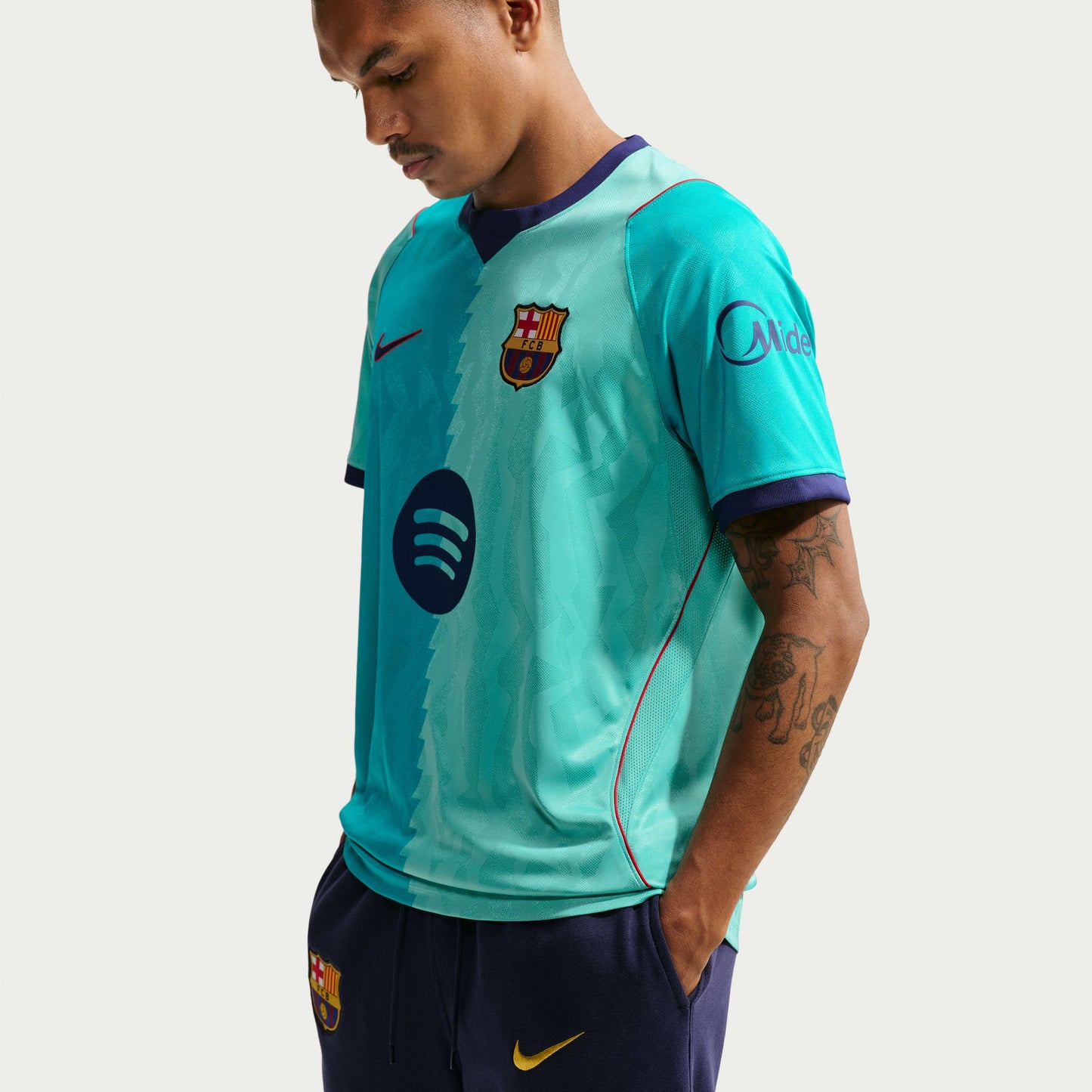 Nike Men's Barcelona Stadium Third Replica Jersey - Green Frost/ Green Frost/ Loyal Blue