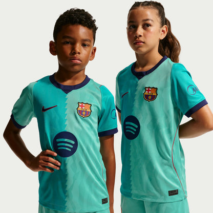 Nike Kids' Barcelona Stadium Third Replica Jersey - Green Frost/ Green Frost/ Loyal Blue