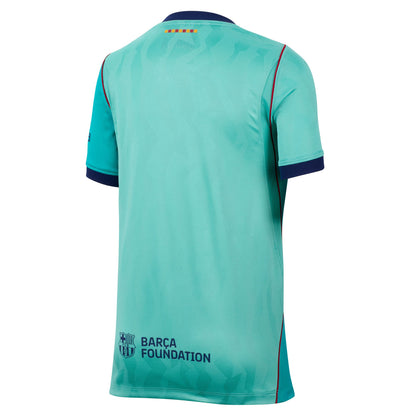 Nike Kids' Barcelona Stadium Third Replica Jersey - Green Frost/ Green Frost/ Loyal Blue