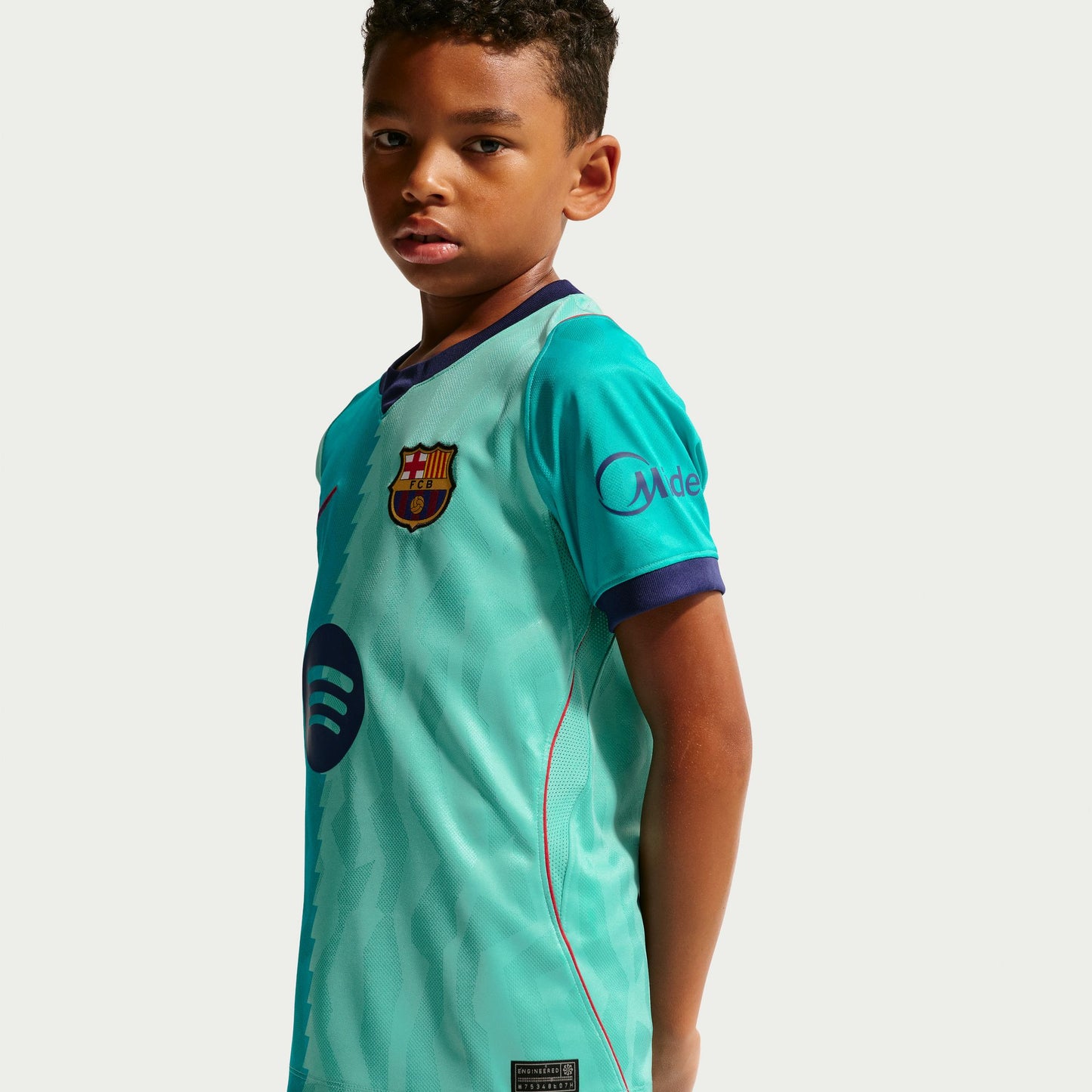 Nike Kids' Barcelona Stadium Third Replica Jersey - Green Frost/ Green Frost/ Loyal Blue