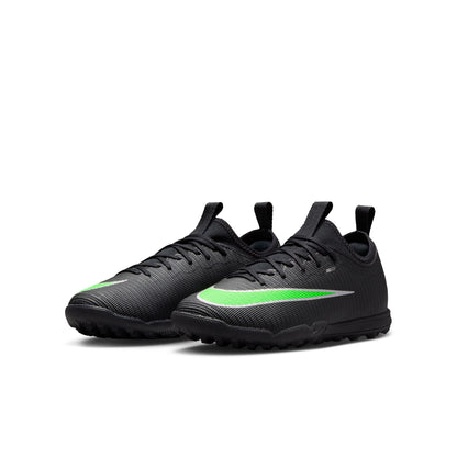 Nike Junior Vapor 17 Academy TF Turf Soccer Shoes - Black/ Illusion Green/ Black