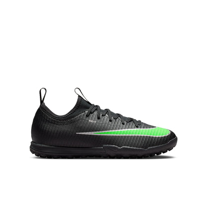 Nike Junior Vapor 17 Academy TF Turf Soccer Shoes - Black/ Illusion Green/ Black