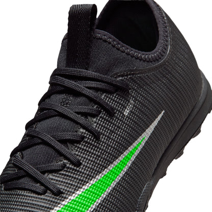 Nike Junior Vapor 17 Academy TF Turf Soccer Shoes - Black/ Illusion Green/ Black