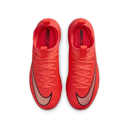 Nike Junior Vapor 17 Academy TF Turf Soccer Shoes - Bright Crimson/ Blur