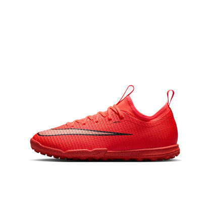 Nike Junior Vapor 17 Academy TF Turf Soccer Shoes - Bright Crimson/ Blur