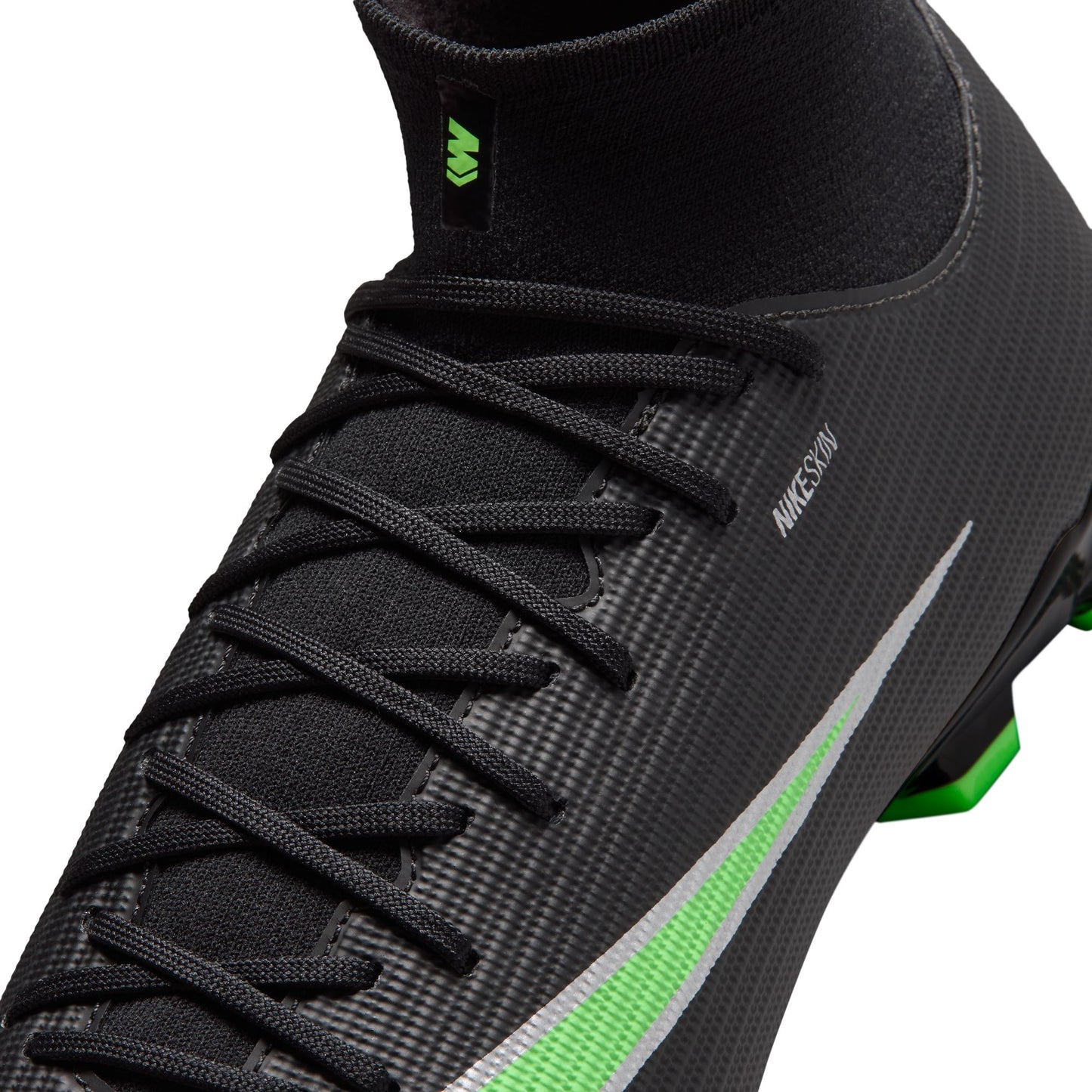Nike Air Zoom Mercurial Superfly 11 Academy FG Firm Ground Soccer Cleat - Black/ Green Illusion Black