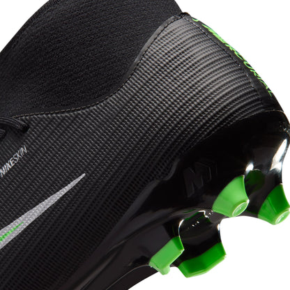 Nike Air Zoom Mercurial Superfly 11 Academy FG Firm Ground Soccer Cleat - Black/ Green Illusion Black