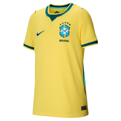 Youth Nike Replica Brazil Home Jersey 2026 - Canary/Light Menta/Geode Teal