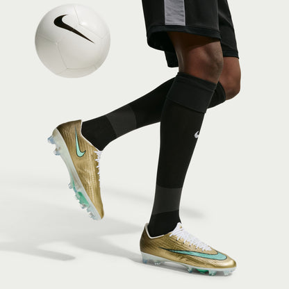 Nike Mercurial Superfly 11 Elite Kylian Mbappe  FG Firm Ground Soccer Cleat - Metallic Gold / Green Glow