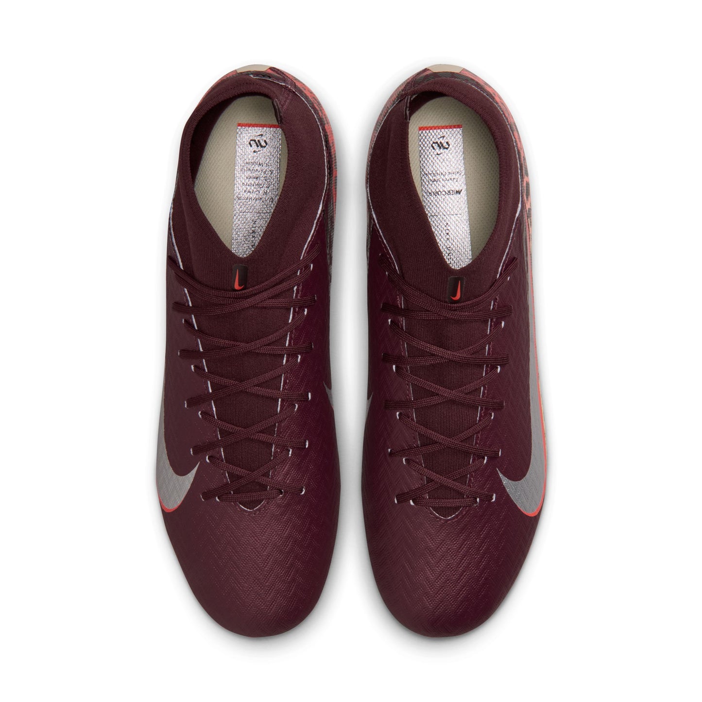 Nike Air Zoom Mercurial Superfly 10 Academy FG Firm Ground Soccer Cleats NU3 - Burgundy Crush/ Metallic Silver