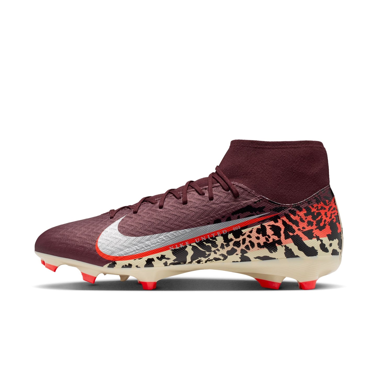 Nike Air Zoom Mercurial Superfly 10 Academy FG Firm Ground Soccer Cleats NU3 - Burgundy Crush/ Metallic Silver