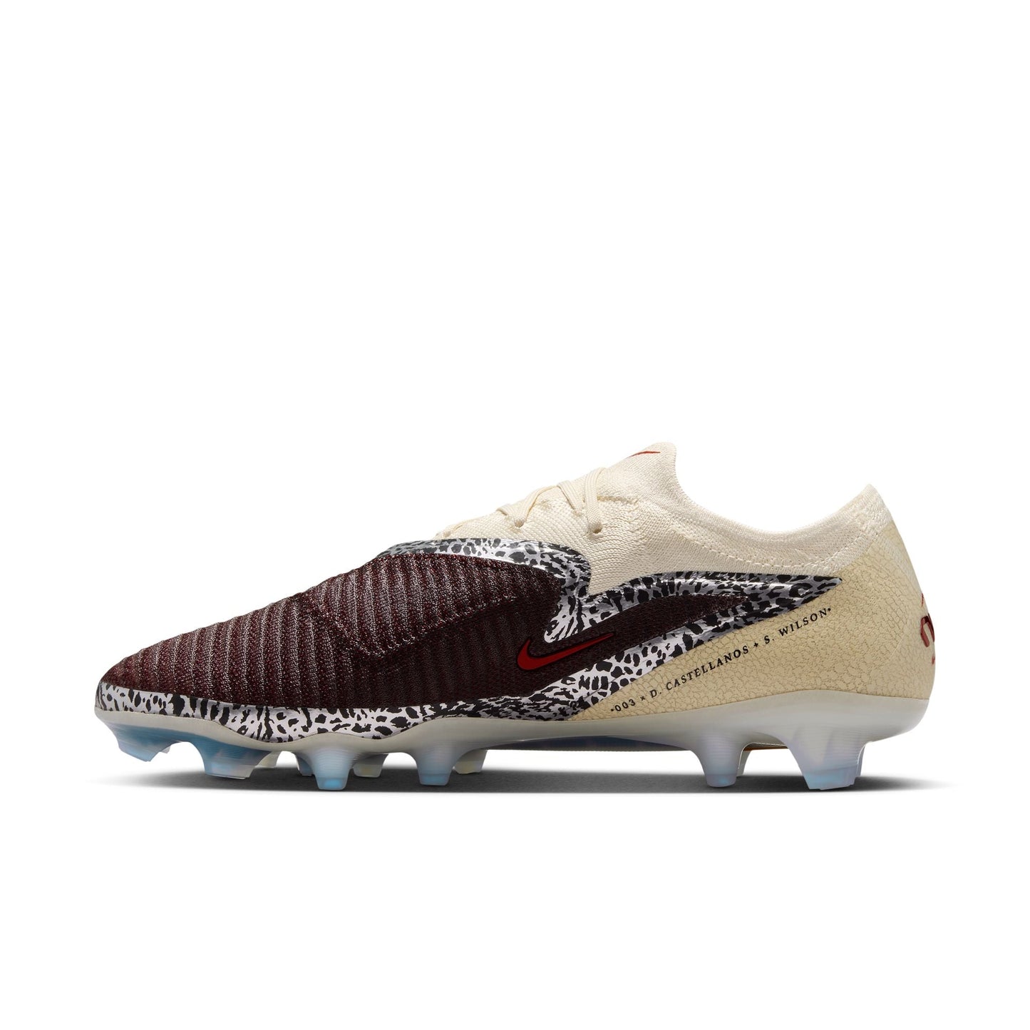 Nike United Phantom 6 Low Elite FG Firm Ground Soccer Cleat - Burgundy Crush/University Red/Fossil