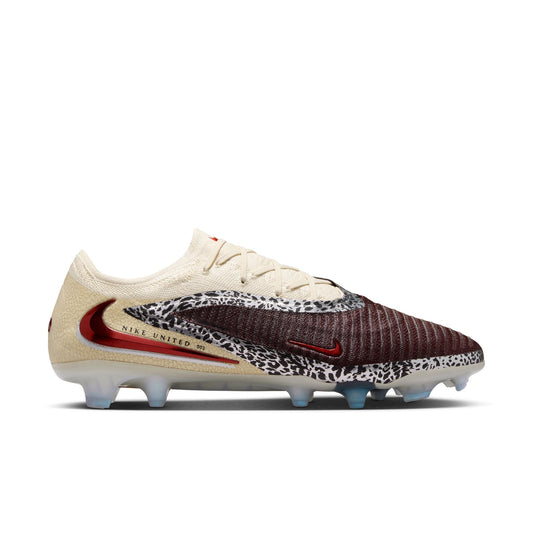 Nike United Phantom 6 Low Elite FG Firm Ground Soccer Cleat - Burgundy Crush/University Red/Fossil