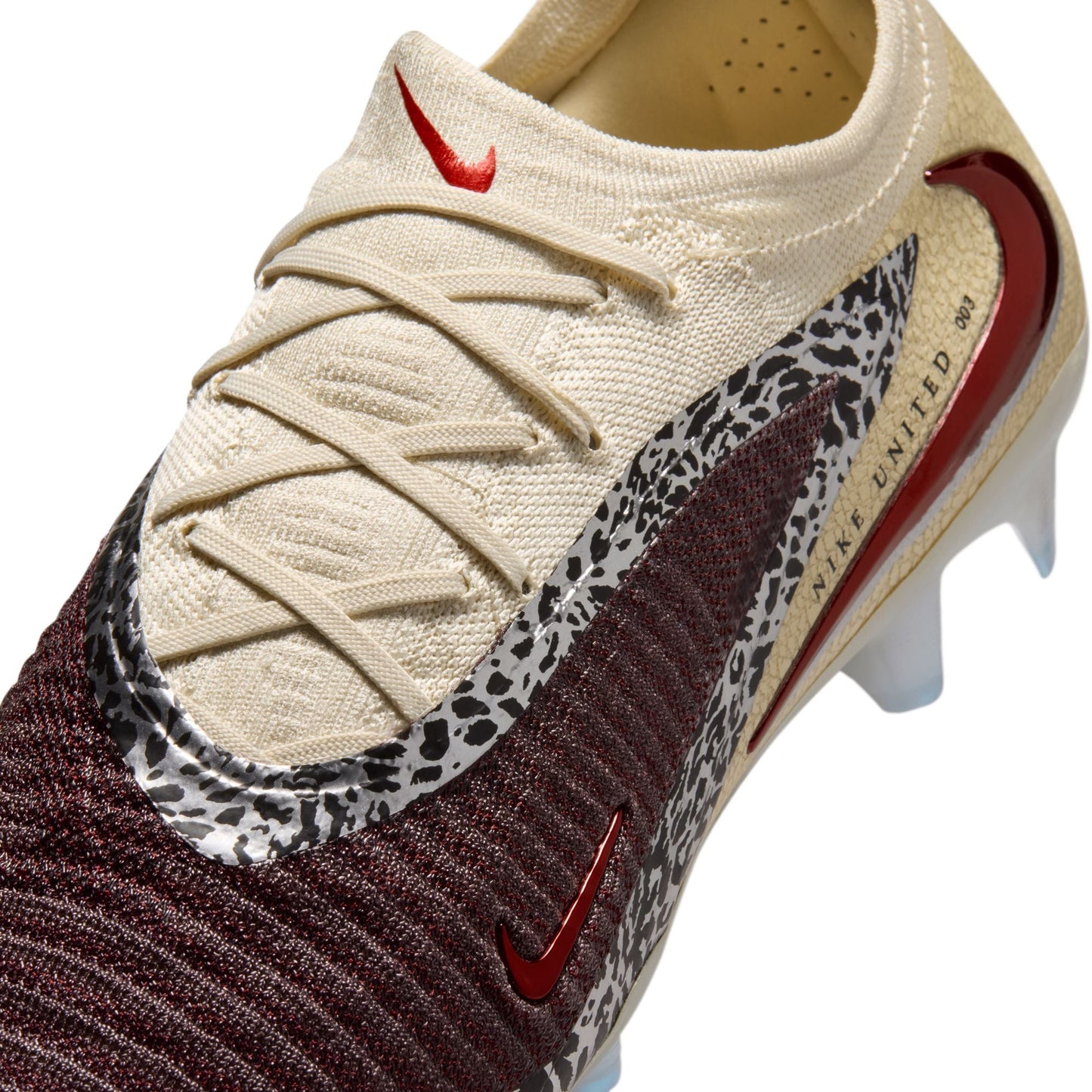Nike United Phantom 6 Low Elite FG Firm Ground Soccer Cleat - Burgundy Crush/University Red/Fossil