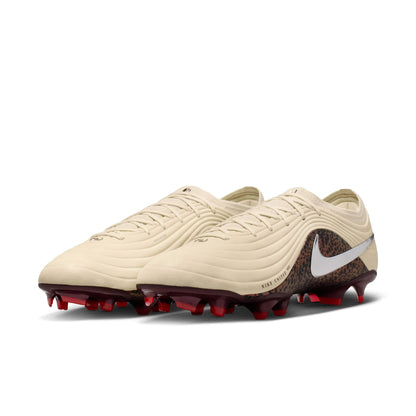 Nike United Tiempo Maestro Elite Firm-Ground Low-Top Soccer Cleats- Fossil/Metallic Silver/ Burgundy Crush
