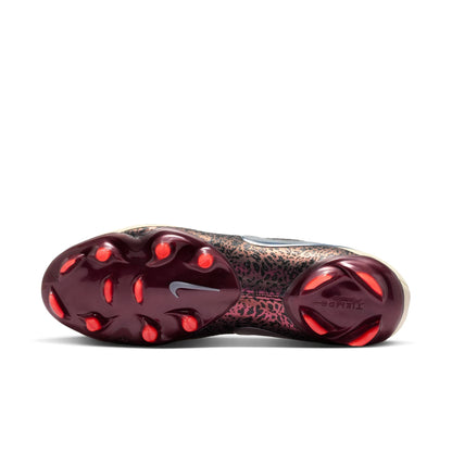 Nike United Tiempo Maestro Elite Firm-Ground Low-Top Soccer Cleats- Fossil/Metallic Silver/ Burgundy Crush