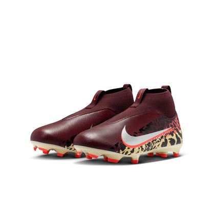 Nike Junior Superfly 10 Academy FG/MG Firm Ground/Multi Ground NU3 Soccer Shoes - Burgundy Crush/ Metallic Silver
