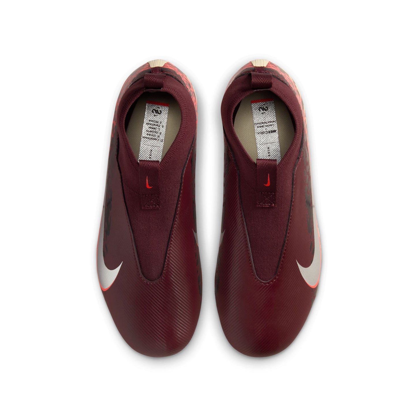 Nike Junior Superfly 10 Academy FG/MG Firm Ground/Multi Ground NU3 Soccer Shoes - Burgundy Crush/ Metallic Silver