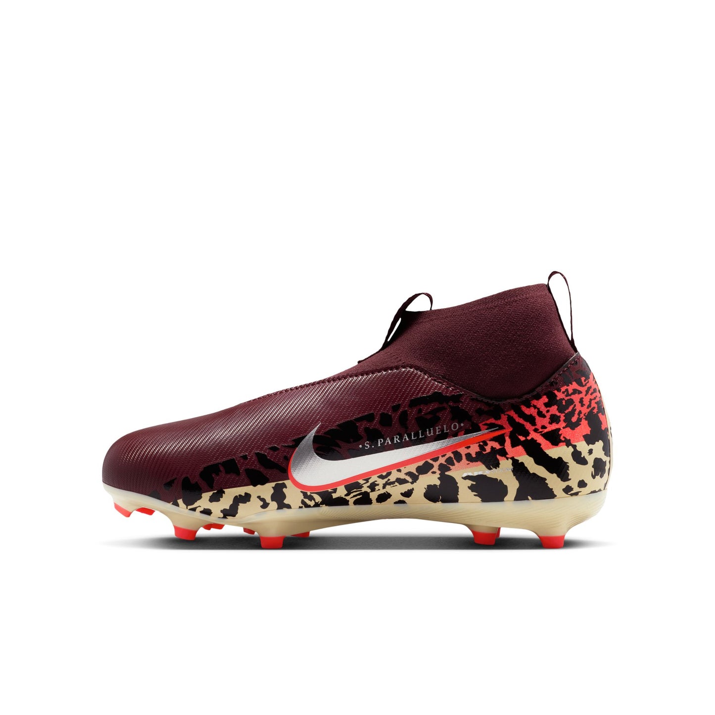 Nike Junior Superfly 10 Academy FG/MG Firm Ground/Multi Ground NU3 Soccer Shoes - Burgundy Crush/ Metallic Silver