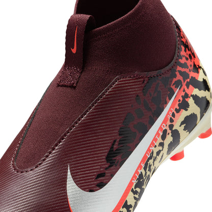 Nike Junior Superfly 10 Academy FG/MG Firm Ground/Multi Ground NU3 Soccer Shoes - Burgundy Crush/ Metallic Silver