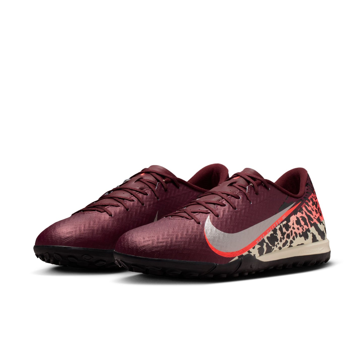 Nike Zoom Mercurial Vapor 16 Academy NU3 TF Turf Soccer Shoes - Burgundy Crush/ Metallic Silver