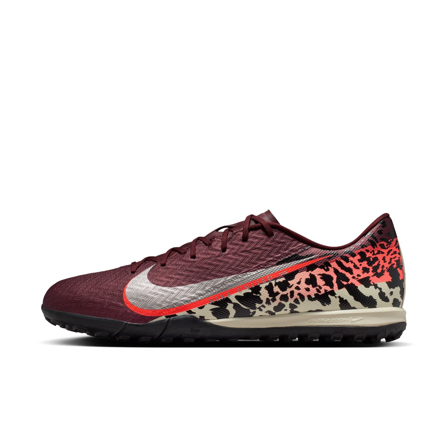 Nike Zoom Mercurial Vapor 16 Academy NU3 TF Turf Soccer Shoes - Burgundy Crush/ Metallic Silver