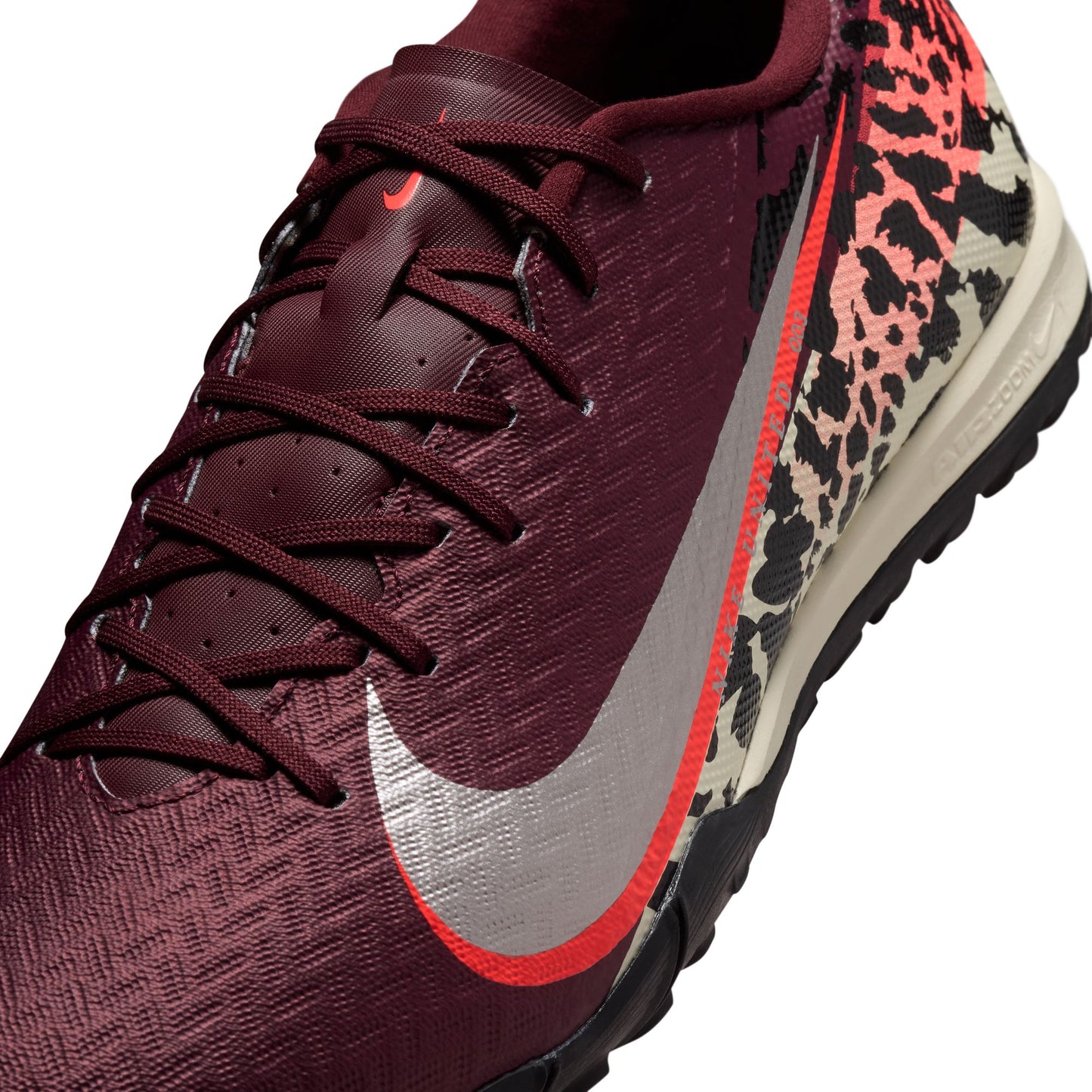 Nike Zoom Mercurial Vapor 16 Academy NU3 TF Turf Soccer Shoes - Burgundy Crush/ Metallic Silver