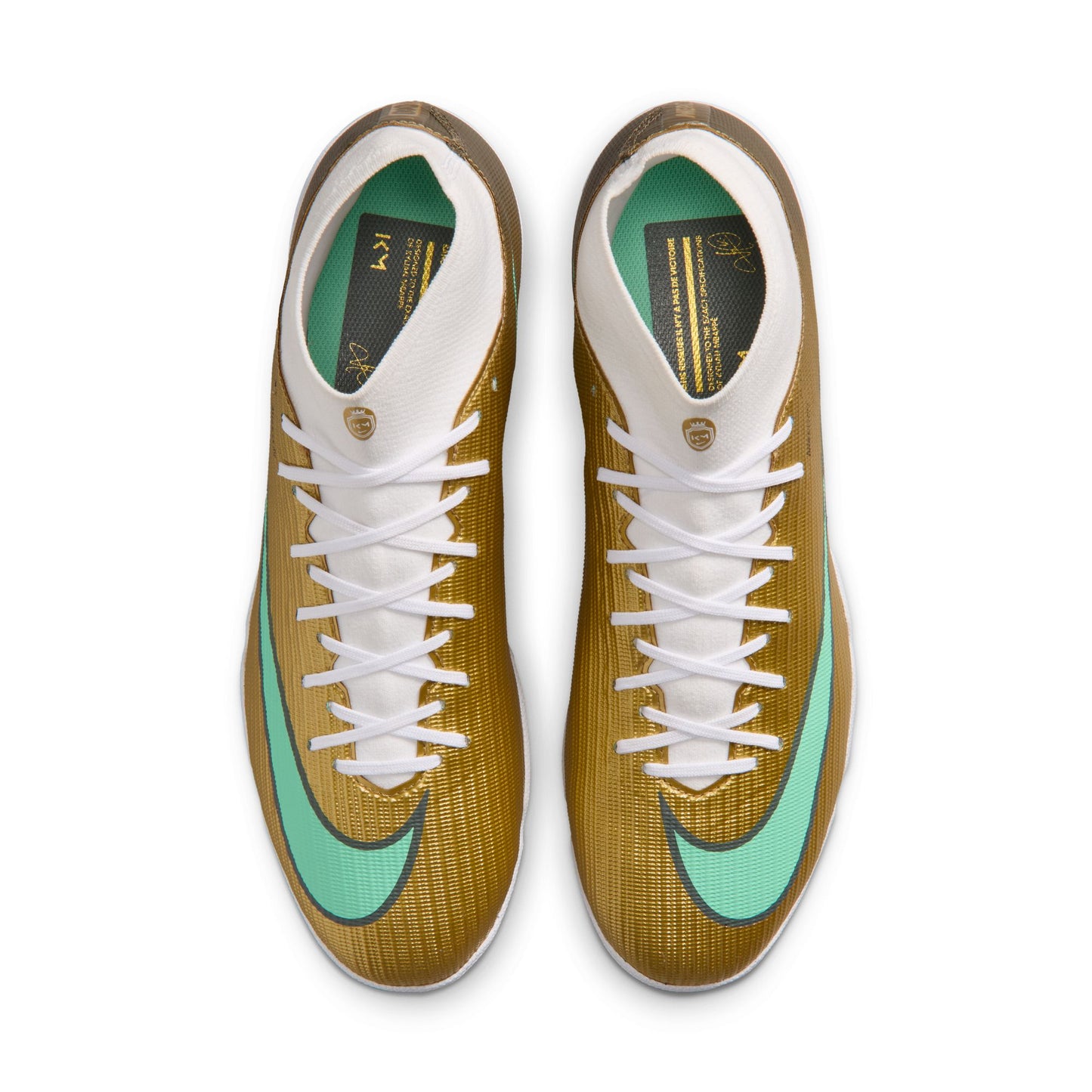 Nike Air Zoom Mercurial Superfly 11 Academy Kylian Mbappé TF Turf Soccer Shoes - Metallic Gold/ Green Glow