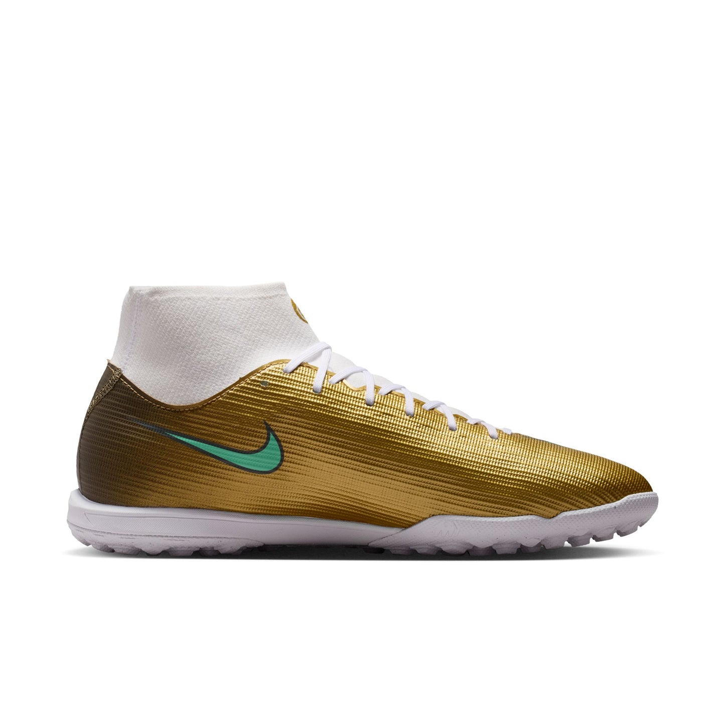 Nike Air Zoom Mercurial Superfly 11 Academy Kylian Mbappé TF Turf Soccer Shoes - Metallic Gold/ Green Glow