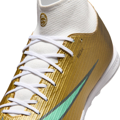 Nike Air Zoom Mercurial Superfly 11 Academy Kylian Mbappé TF Turf Soccer Shoes - Metallic Gold/ Green Glow