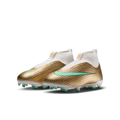 Nike Junior Superfly 10 Academy Kylian Mbappe Firm Ground Soccer Shoes - Metallic Gold/ Green Glow