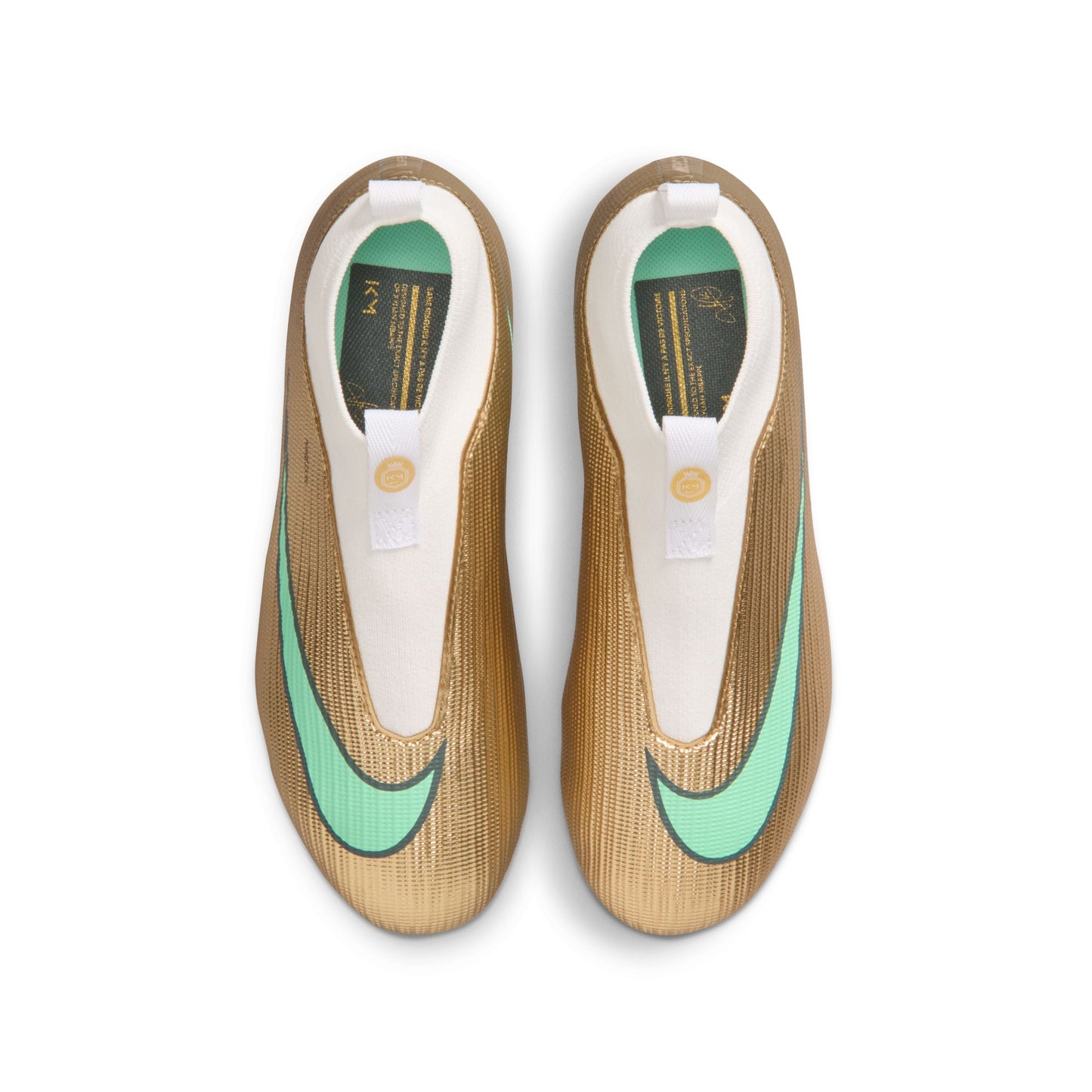 Nike Junior Superfly 10 Academy Kylian Mbappe Firm Ground Soccer Shoes - Metallic Gold/ Green Glow