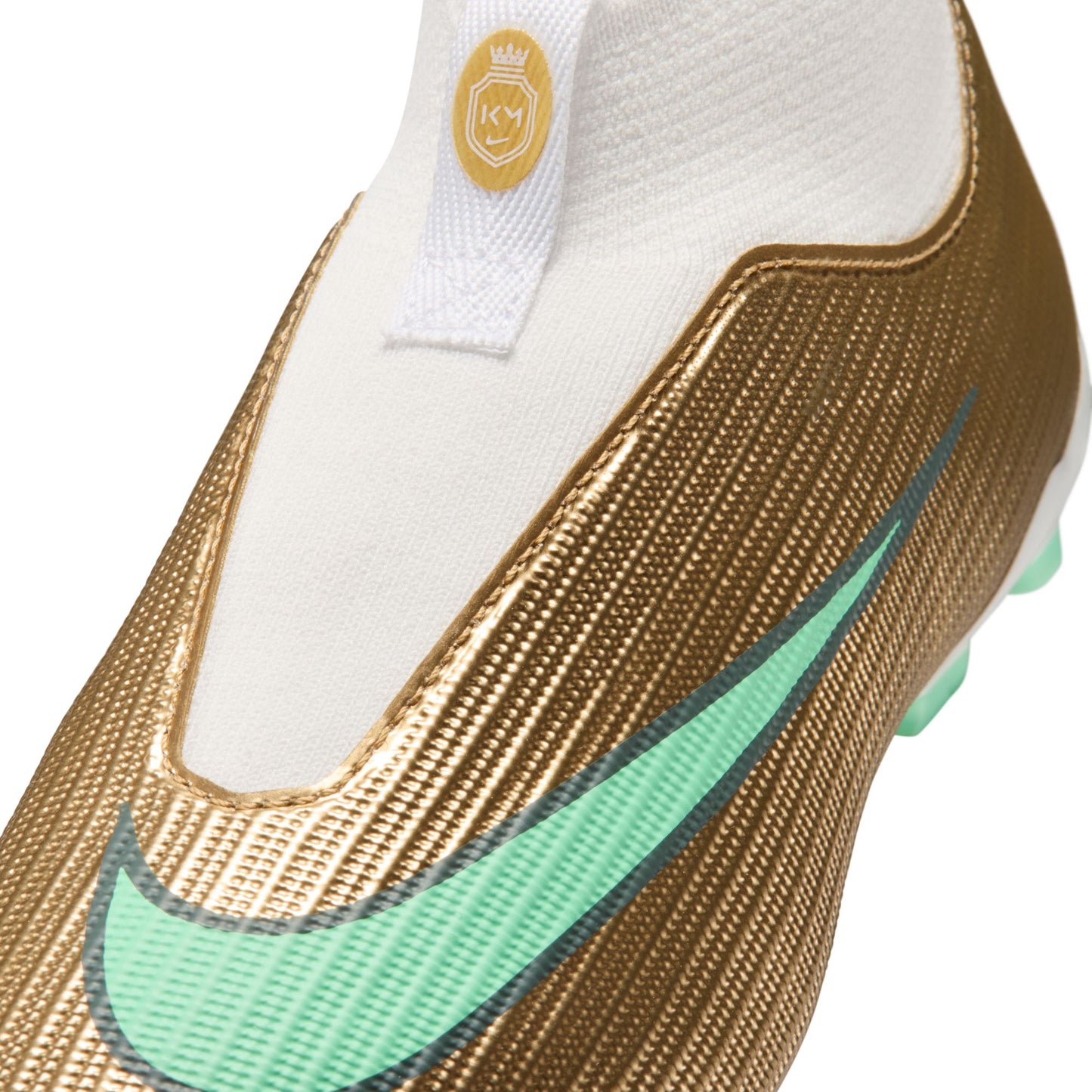 Nike Junior Superfly 10 Academy Kylian Mbappe Firm Ground Soccer Shoes - Metallic Gold/ Green Glow