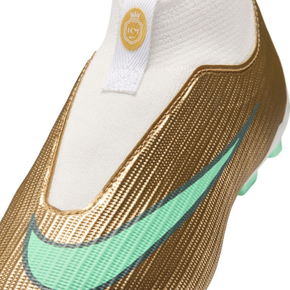 Nike Junior Superfly 10 Academy Kylian Mbappe Firm Ground Soccer Shoes - Metallic Gold/ Green Glow