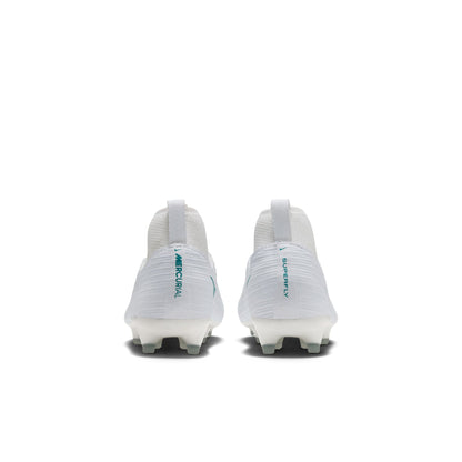 Nike Little Kids Mercurial Superfly 11 FG Firm Ground Soccer Shoes- White/ Dusty Cactus/ White