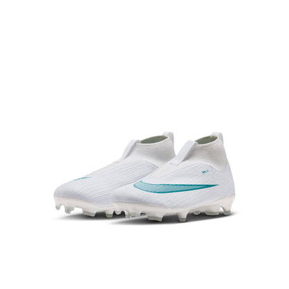 Nike Little Kids Mercurial Superfly 11 FG Firm Ground Soccer Shoes- White/ Dusty Cactus/ White