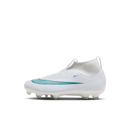Nike Little Kids Mercurial Superfly 11 FG Firm Ground Soccer Shoes- White/ Dusty Cactus/ White
