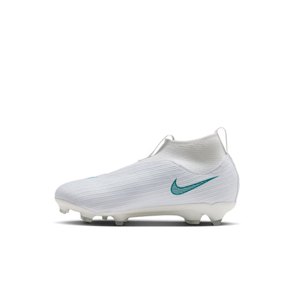 Nike Little Kids Mercurial Superfly 11 FG Firm Ground Soccer Shoes- White/ Dusty Cactus/ White