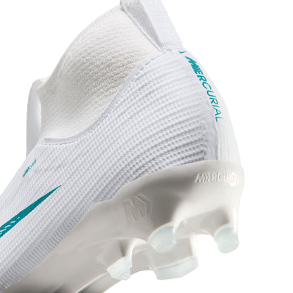 Nike Little Kids Mercurial Superfly 11 FG Firm Ground Soccer Shoes- White/ Dusty Cactus/ White