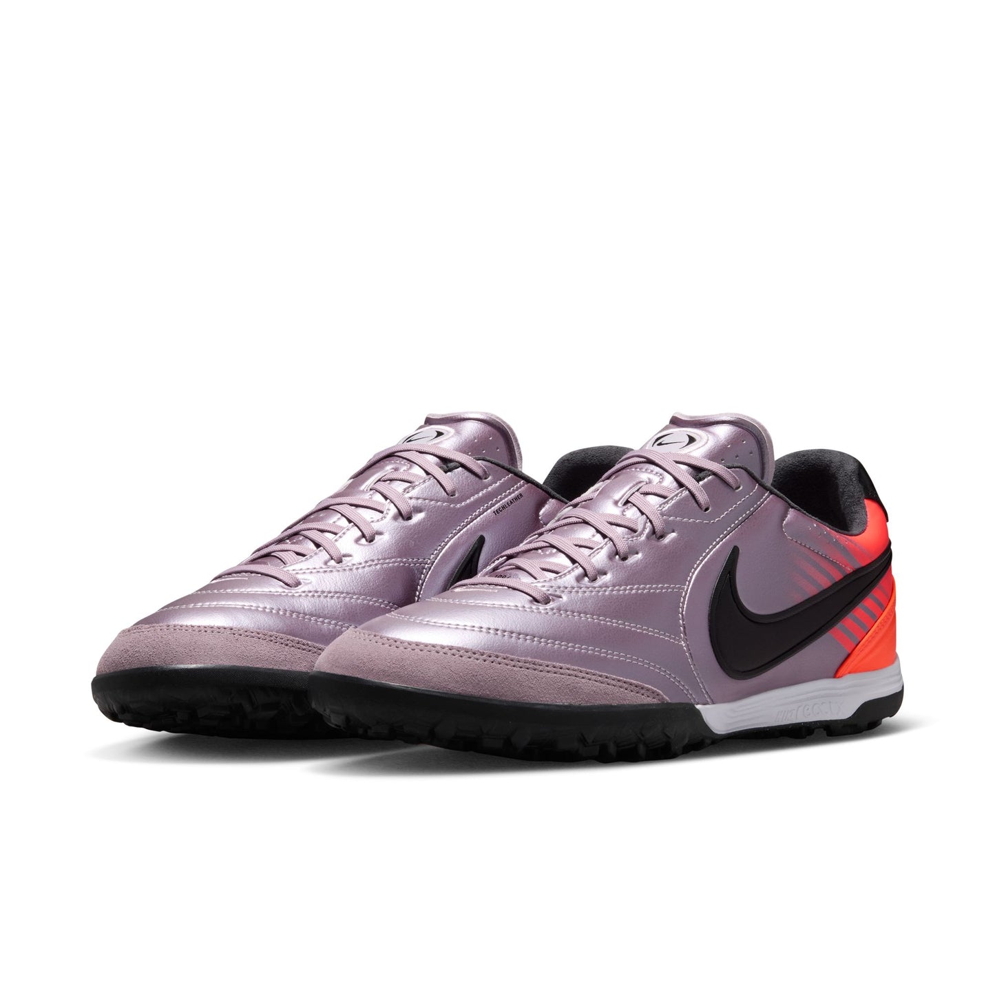 Nike Tiempo Ligera 10 Pro TF Turf Soccer Cleats - Bleached Lilac/ Black/ Total Orange