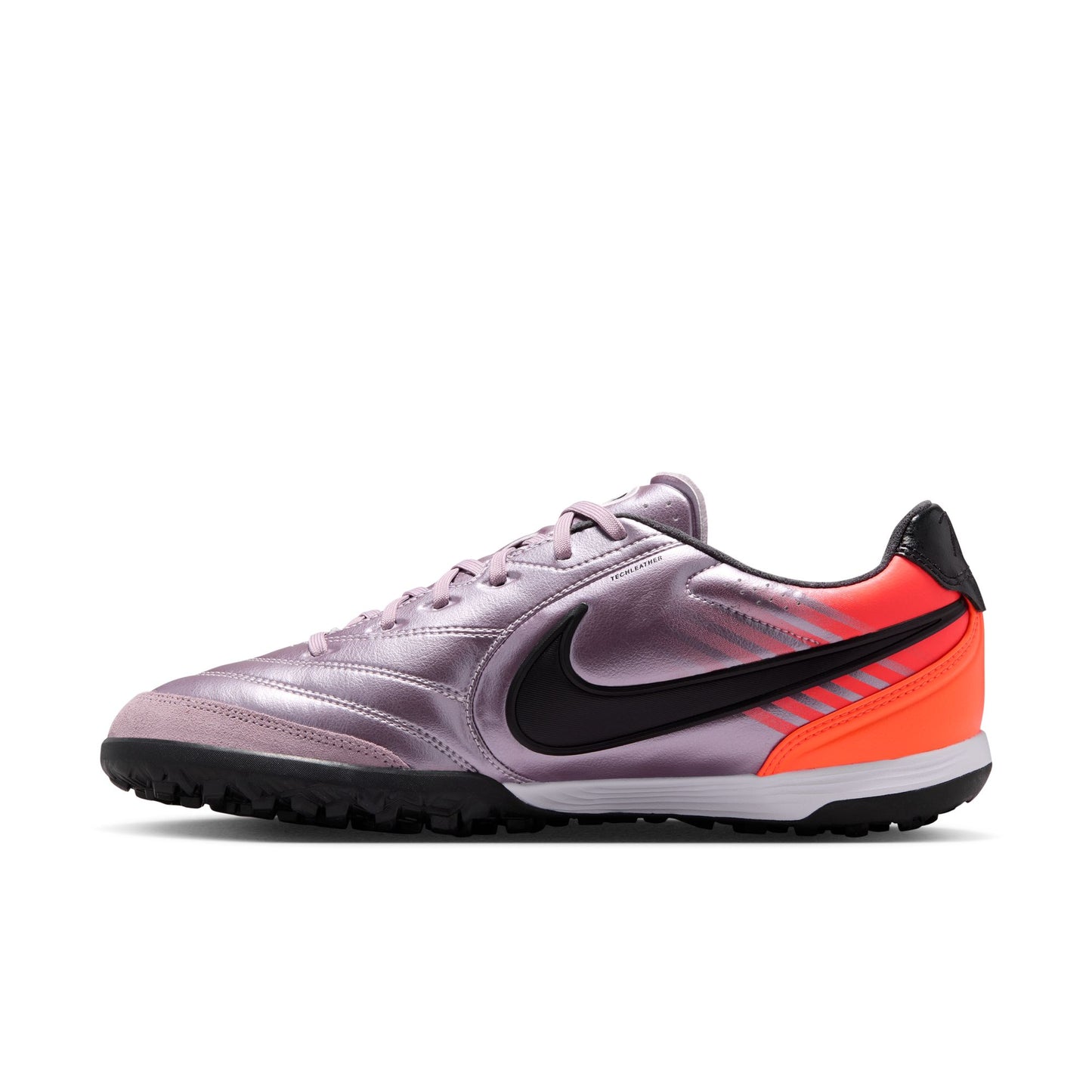 Nike Tiempo Ligera 10 Pro TF Turf Soccer Cleats - Bleached Lilac/ Black/ Total Orange