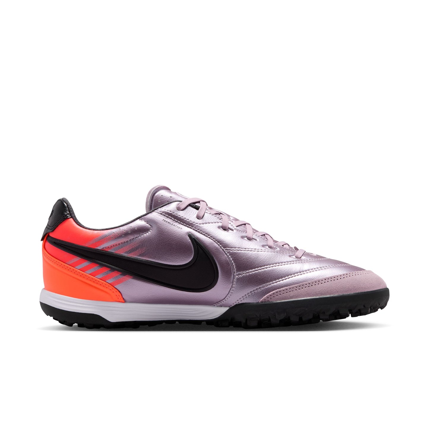 Nike Tiempo Ligera 10 Pro TF Turf Soccer Cleats - Bleached Lilac/ Black/ Total Orange