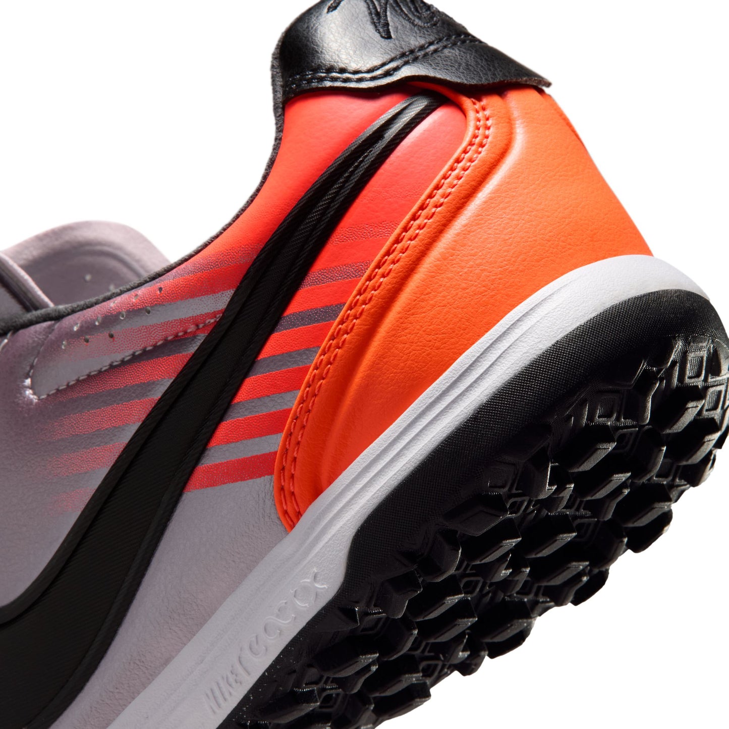 Nike Tiempo Ligera 10 Pro TF Turf Soccer Cleats - Bleached Lilac/ Black/ Total Orange