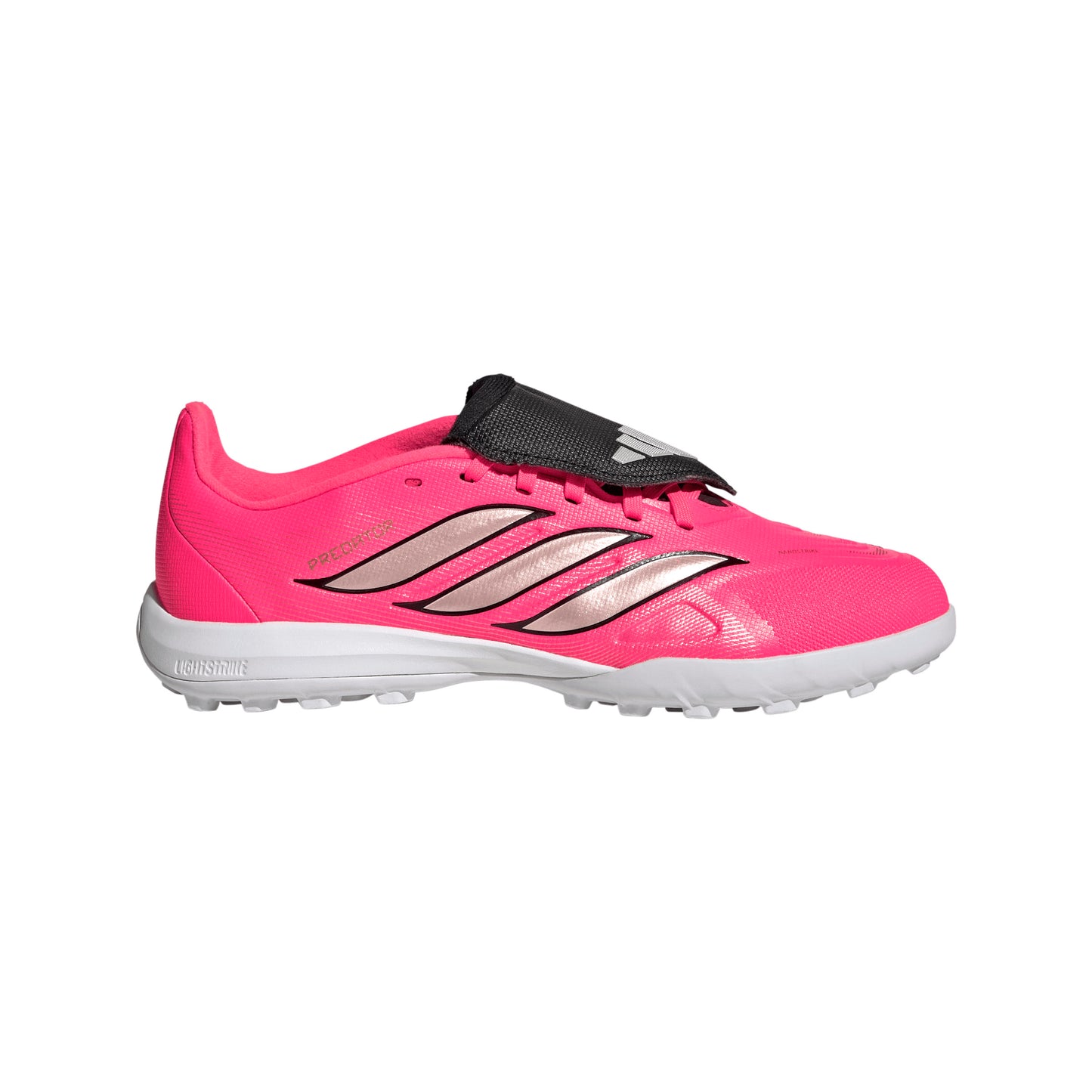 adidas Junior Predator League FT Fold Tongue TF Turf Soccer Shoes - Solar Turbo / Thermal Chrome / Core Black