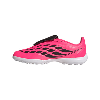 adidas Junior Predator League FT Fold Tongue TF Turf Soccer Shoes - Solar Turbo / Thermal Chrome / Core Black