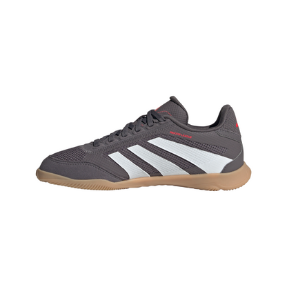 adidas Junior Predator League IN Indoor Soccer Shoes - Grey strata/ftwr white/lucid red